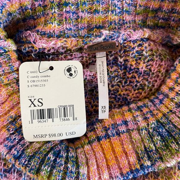 NEW Free People Blair Spacedye Pullover in Candy Combo - Size XS - Picture 4 of 6